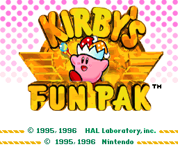 Kirby's Fun Pak (Europe) Title Screen